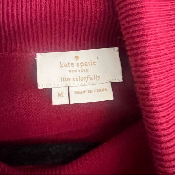 Kate Spade red cashmere blend turtleneck sweater S - Picture 4 of 7